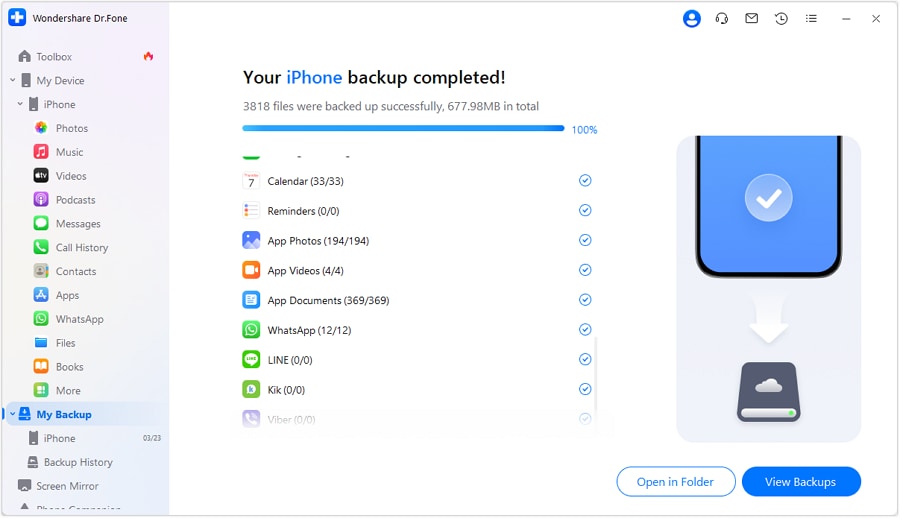 what is backed up in iphone backup