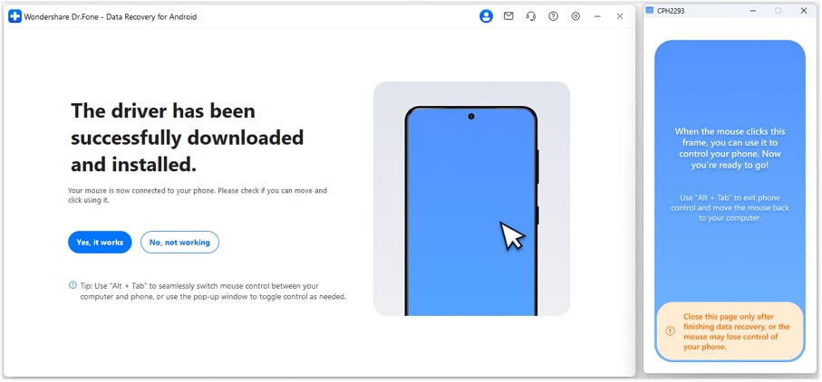 control android phone with broken screen form pc