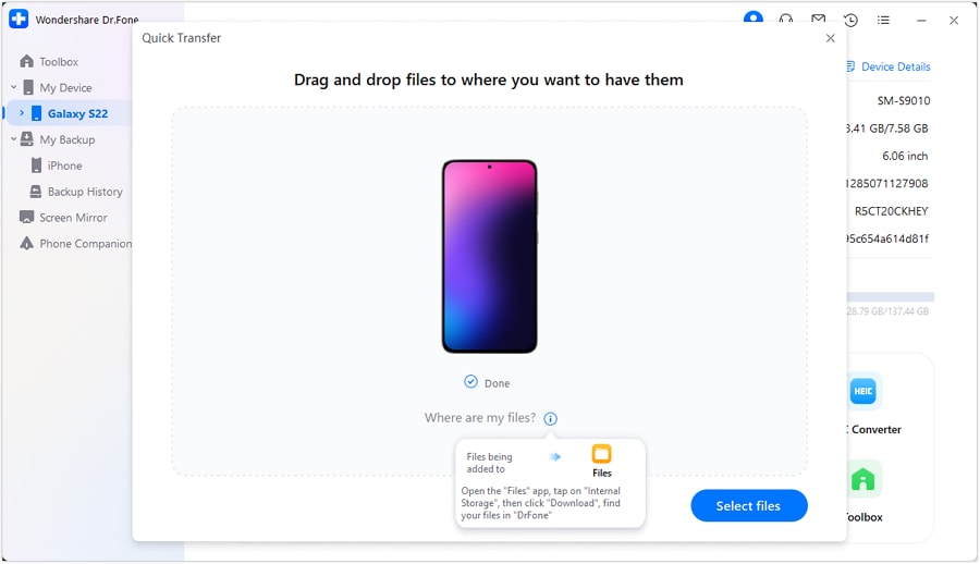 successfully transfer data to android